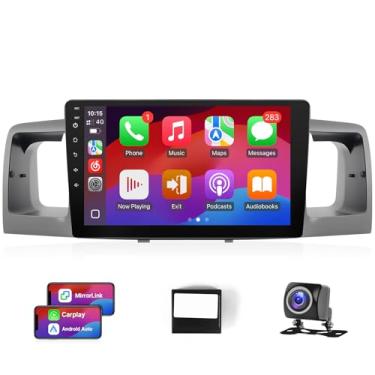 Imagem de Leadfan Rádio automotivo para Toyota Corolla 2003 2004 2005 2006 2007 2008, tela sensível ao toque de 9 polegadas para carro Corolla com câmera de backup Carplay Android Auto Bluetooth GPS (modelo B