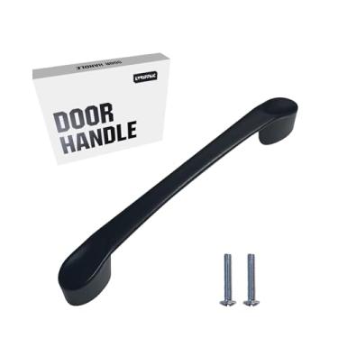 Imagem de LYRIFFTIC Puxador de porta, revestido preto, puxadores de porta de ferro para armários de móveis, gaveta de cozinha, portão de cômoda