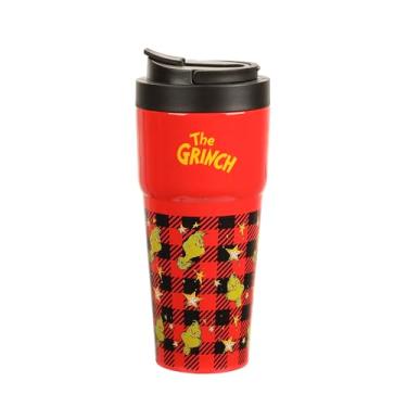 Imagem de Bioworld Copo de café de aço inoxidável The Grinch 765.4 g com tampa flip-top