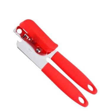Imagem de Abridor de Lata e Garrafa Profissional Aço Inox com Manivela(Vermelho)