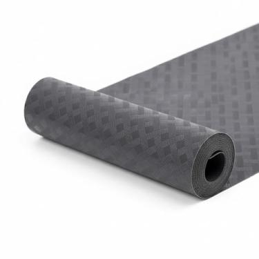 Imagem de Tapete Antiderrapante em Rolo, Textura Xadrez, Cinza, Material Sintético, Proteção para Gavetas e Armários