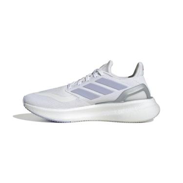 Imagem de adidas Tênis de corrida feminino Pureboost 5, Branco/tom violeta/cinza, 37