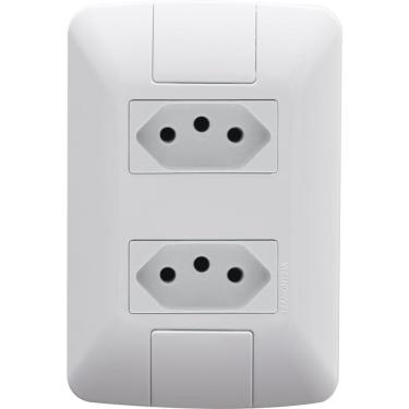 Imagem de Kit 12 Conjunto 4x2 2 Tomadas 2p+t Tramontina 10a 250v Branco
