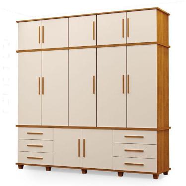 Imagem de Guarda Roupa Casal Londres 5 Portas Freijó Off White – Luapa Móveis