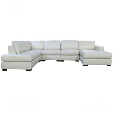 Imagem de Sofá De Couro N.y. 6 Lugares Off White 3,58 M - Mempra