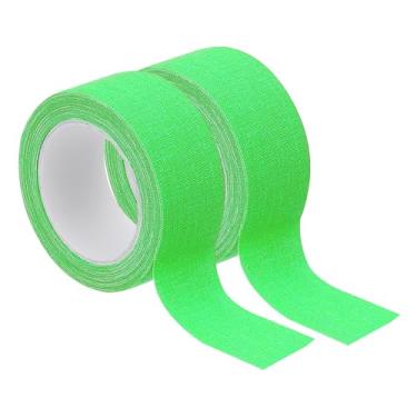 Imagem de PATIKIL Fita de tecido neon Gaffer de 0,6 polegadas x 16,4 pés, fita adesiva fluorescente de 2 rolos, fita preta brilhante para palco, festa, grade, artesanato, arte faça você mesmo, verde