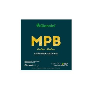 Imagem de Encordoamento Giannini P-violão Nylon Preto-ouro C-bolinha Genwbg [f108]