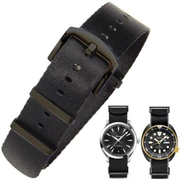 Imagem de Aoeiwv Pulseira de relógio de nylon balístico militar de 20 mm, 22 mm, com fivela pesada, macia, durável, impermeável, pulseira de reposição de nylon premium para homens e mulheres