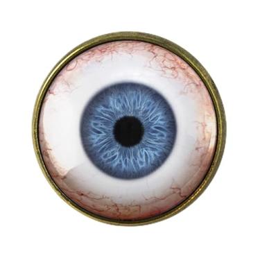 Imagem de Anel de globo ocular humano - joia artesanal de Halloween com olho de boneca azul, Vidro, Sem pedra preciosa