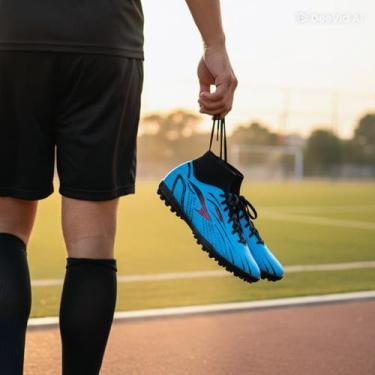 Imagem de chuteira society cano alto masculino solado colado e custurado. - sem 