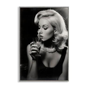 Imagem de Stupell Industries Classic Woman & Martini White Framed Giclee Art, design by Decent Exposures, 18 x 12