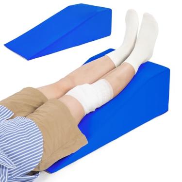 Imagem de Litluxu Almofada de cunha de joelho, travesseiro de perna para elevação da circulação sanguínea, espuma viscoelástica de cunha de elevação da perna, capa lavável, presentes de recuperação de cirurgia