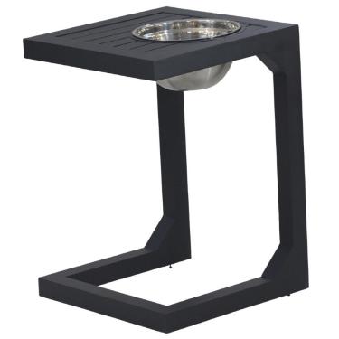 Imagem de Mesa Lateral Em Alumínio Tampo Balde Ripado Varanda, Jardim Preto