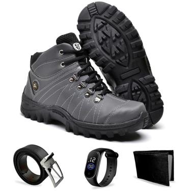 Imagem de Bota Coturno Adventure Masculino Cat sklll Casual Cinto + Carteira + Relogio-Masculino