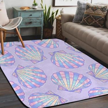 Imagem de Tapete de área para sala de estar, lavável à máquina, tapete roxo antiderrapante, tapete macio para sala de estar, quarto, sala de jantar, berçário, cozinha, decoração de casa
