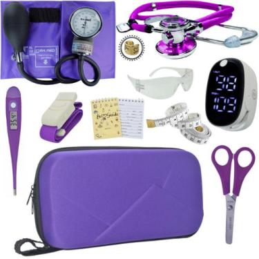 Imagem de Kit Case Enfermagem Esteto Premium Incoterm - Love Saude, ROXO P.A MED