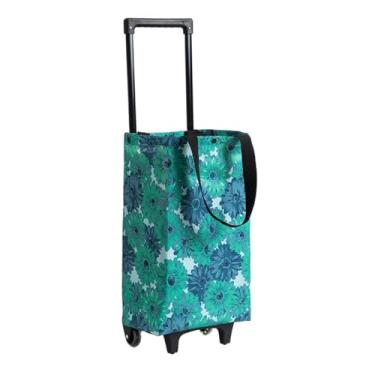 Imagem de SPXMQSS Carrinho de armazenamento, carrinho de compras sobre rodas, sacos de compras para carrinhos de supermercado, carrinho de compras sobre rodas, sacos de compras dobráveis para carrinho