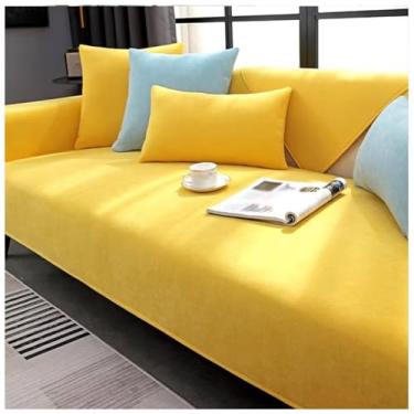 Imagem de SPXMQSS Capas de sofá para sofá secional, capas de sofá macias, capas de sofá de chenille de 1/2/3/4 lugares, antiderrapantes, capas de almofada de sofá em forma de L, protetor de móveis J 70 x 90 cm