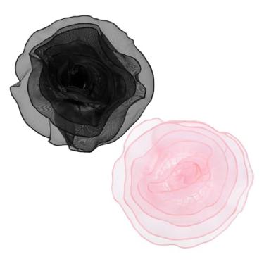 Imagem de PATIKIL Broche de flor de tecido de cetim grande para mulheres broches florais elegantes de organza broches de flores para casamento, dança, festa, roupas, vestido, chapéu, acessórios, Large