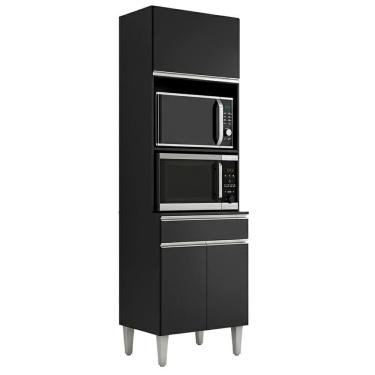 Imagem de Torre Quente Para Forno E Microondas 202x61cm Andreia Preto Reajl Moveis Preto
