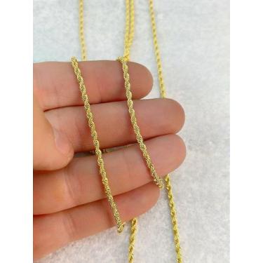 Imagem de Corrente Cordão Baiano Fino 2,5mm Banho Ouro 18k com Verniz Italiano -