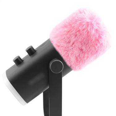 Imagem de LEFXMOPHY Para-brisas para microfone FIFINE AM8 substituição filtro pop, capa de gato morto rosa peludo