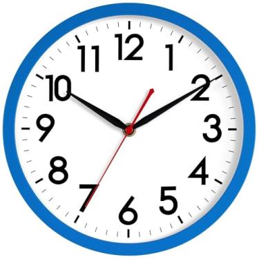 Imagem de AKCISOT Relógio de parede de 30 cm, silencioso, moderno, sem tique-taque, operado por bateria, relógio clássico analógico decorativo para quarto, cozinha, escritório em casa, banheiro, escola, sala de