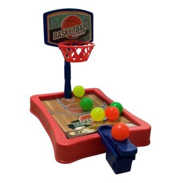 Imagem de Arena Basket League Mini Jogo de Basquete, Vermelho, Plástico ABS, 6 Bolas Coloridas, 16,5x16x12,5 cm, para Crianças acima de 3 Anos