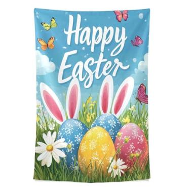 Imagem de STAYTOP Tapeçaria linda tapeçaria de ovos de páscoa para decoração de casa decoração de dormitório sala de estar quarto tapete de parede (60×40in)