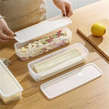 Imagem de Recipientes de armazenamento de cozinha retangular caixa de armazenamento de macarrão grão de cozinha plástico selado geladeira caixa transparente (2 peças) (conjunto de 3 peças)