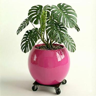 Imagem de Genérico Vaso Quadrado Decorativo para Uso Interno, Grande, Verde, Terracota/Barro, Texturizado com Relevo, Quadrado, Chão, Vaso de Plantas, 11x12x10 cm