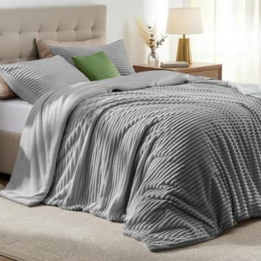 Imagem de Quataly Conjunto de edredom Queen fofo com 3 peças – edredom macio e felpudo, tamanho Queen para inverno, 1 edredom alternativo de luxo com 2 fronhas