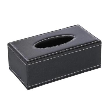 Imagem de SiaBiced Capa para caixa de lenços de papel, dispensador de lenços de papel facial em couro PU minimalista para sala de estar, penteadeira de carro, 23.5 Cm X 12 Cm X