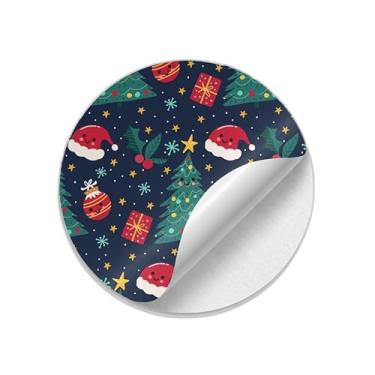 Imagem de Autocolantes Adesivos Redondos Natalinos Coloridos 25 Unidades - Tamanho 85x85cm