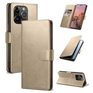 Imagem de SUANPOT Capa carteira compatível com iPhone 14 Pro Max de 6,7 polegadas com suporte de cartão de crédito com bloqueio RFID, capa protetora de couro PU flip book masculina e feminina para Apple 14 Pro