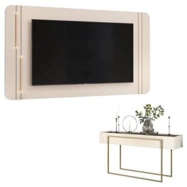 Imagem de Painel para TV Suspenso Ariana e Aparador para Sala Pilar Off White  D