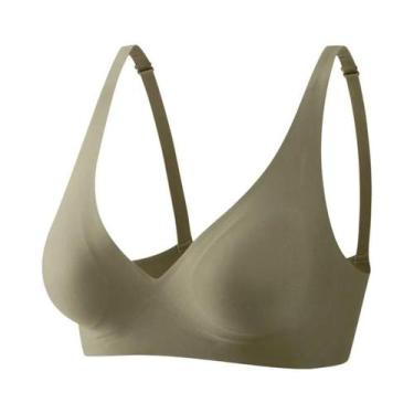 Imagem de Sutiã Sem Fio Com Almofada Macia Em V Profundo Para Mulheres, Bralette