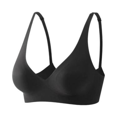 Imagem de Sutiã Sem Fio Com Almofada Macia Em V Profundo Para Mulheres, Bralette