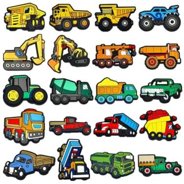 Imagem de 20 peças de pingentes de sapatos de escavadeira fofos para tamancos e calçados, acessórios DIY, presentes ideais de Natal/aniversário para crianças-ZXJ-WJJ20