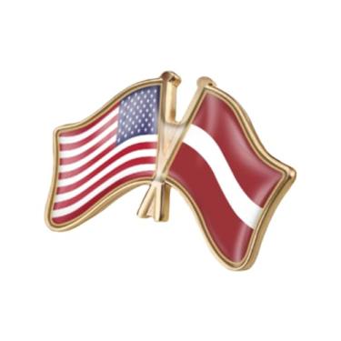 Imagem de QTAOEIONG Bandeiras dos Estados Unidos, EUA, América, EUA e muitos outros países, broche de liga de amizade com cruz, 1.3x0.9inch/32x23mm, Metal, Sem Pedra Preciosa