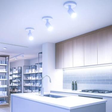 Imagem de Spot Sobrepor Direcionavel Branco + Lampada Led Dicroica Mr16 Branco-Frio 6500K