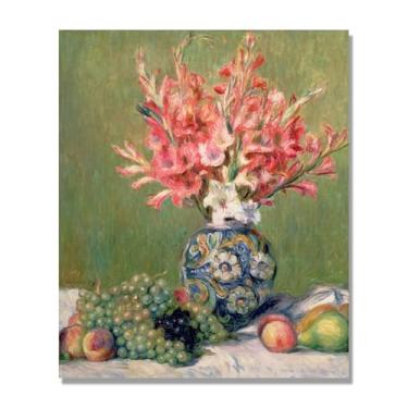 Imagem de Arte floral vintage natureza morta, pintura botânica clássica, decoração de casa quente para sala de estar e sala de jantar. B39. Tela somente 60 x 72 cm - 23,6 x 28,3 pol