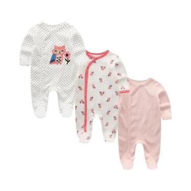 Imagem de Conjunto De 3 Peças De Macacão De Manga Longa Para Bebê Menino Menina 