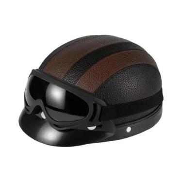 Imagem de Capacete Vintage Unissex De Couro Leve E Quente Para Inverno, Capacete