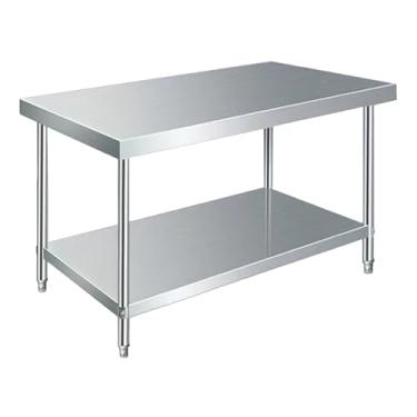 Imagem de Mesa de metal de cozinha comercial, mesa de aço inoxidável para preparação e trabalho, mesa de trabalho comercial resistente, mesa de preparação de trabalho, mesa de trabalho de aço inoxidável, mesa