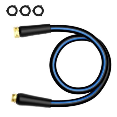 Imagem de Besiter Mangueira de jardim leve 1,5 cm (5/20.3 cm) 3FT: Mangueira de água resistente à abrasão com conexões de conector giratório sólido - Mangueira resistente a encaracolados para banho de animais