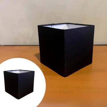 Imagem de Cúpula de Abajur Quadrada Pequena 15 x15x15 Tecido Algodão Ref 47 Pret