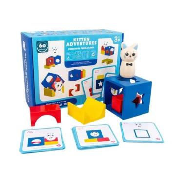 Imagem de Blocos De Construção Geométricos De Madeira Para Crianças, Brinquedo E