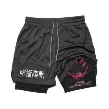 Imagem de Shorts De Treino Masculinos 2 Em 1 De Verão Com Camada Dupla Para Acad