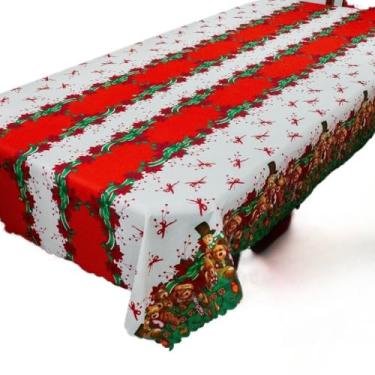 Imagem de Toalha de Mesa Natalina 12 Lugares 3,50m x 1,40m Oxford Estampado(Cor 09)